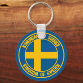 Zweden Round Emblem Sleutelhanger (Voorkant)