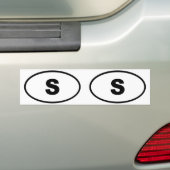 Zweden - S - Europees ovaal Bumpersticker (Op auto)