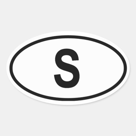Zweden "S" Ovale Sticker (Voorkant)