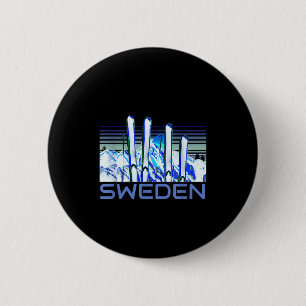Zweden ski accessoires retro zweedse skisport ronde button 5,7 cm