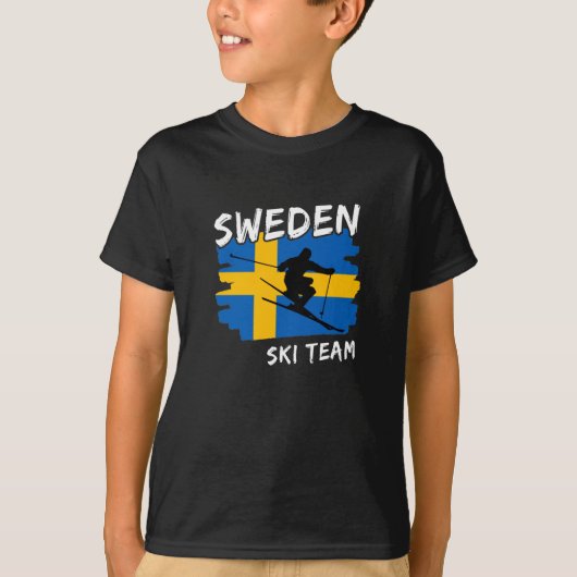 Zweden Ski T-Shirt (Voorkant)