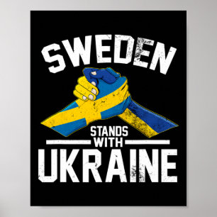 Zweden Staat Met Oekraine Oekraïense Zweedse Vlag Poster