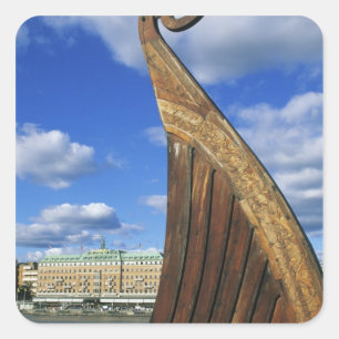 Zweden, Stockholm, haven, vanuit Gamla Stan, Vierkante Sticker
