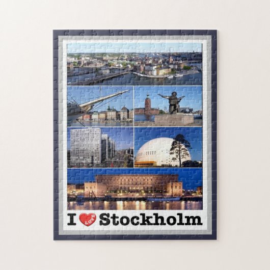 Zweden - Stockholm - I Love - Legpuzzel (Verticaal)