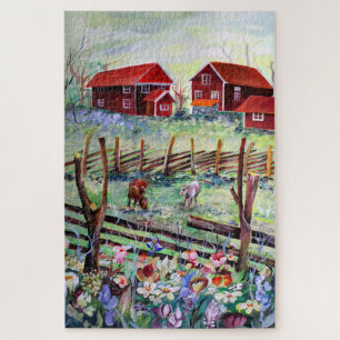 Zweden Stuga Boerderij Scandinavian Farmhouse  Legpuzzel