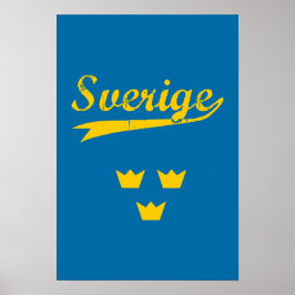 Zweden, Sverige, 3 kronen, Poster