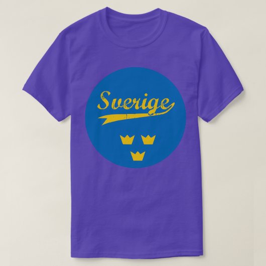 Zweden Sverige 3 kroonzwart bg T-shirt (Design voorkant)