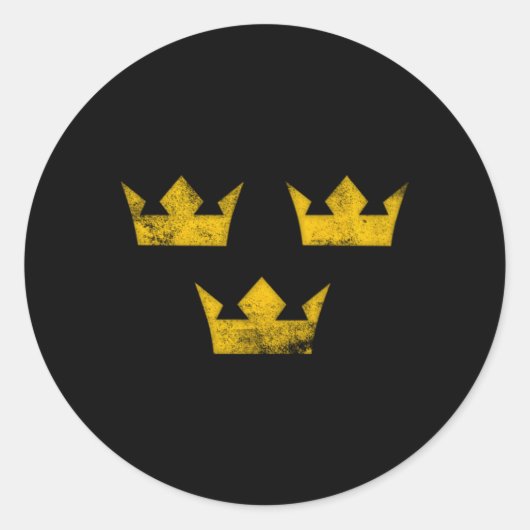 Zweden Sverige Hockey Tre Kronor Drie kronen Ronde Sticker (Voorkant)