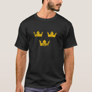 Zweden Sverige Hockey Tre Kronor Three Crowns Vint T-shirt