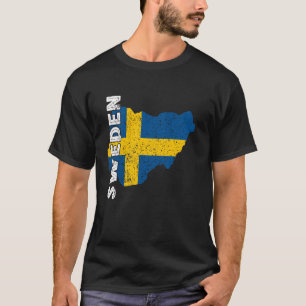 Zweden Sverige Kaart Zweeds Vlag Zweeds PR T-shirt