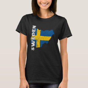 Zweden Sverige Kaart Zweeds Vlag Zweeds PR T-shirt