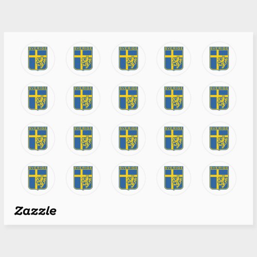 Zweden Sverige Ronde Sticker (Vel)