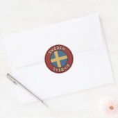 Zweden Sverige Ronde Sticker (Envelop)