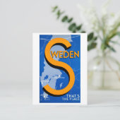 Zweden "That's the Place" Reisposter Briefkaart (Staand voorkant)
