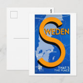 Zweden "That's the Place" Reisposter Briefkaart (Voorkant / Achterkant)