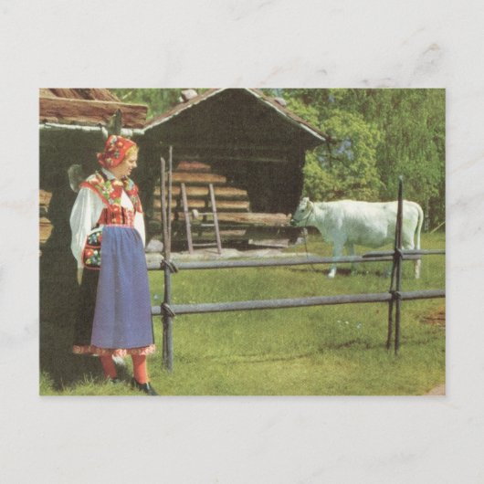  Zweden, Traditional farmyard scene Briefkaart (Voorkant)