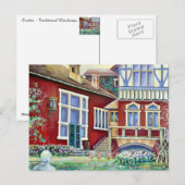 Zweden, traditioneel landschap briefkaart (Voorkant / Achterkant)