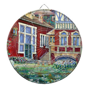 Zweden, traditioneel landschap dartbord