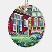 Zweden, traditioneel landschap keramisch ornament (Links)