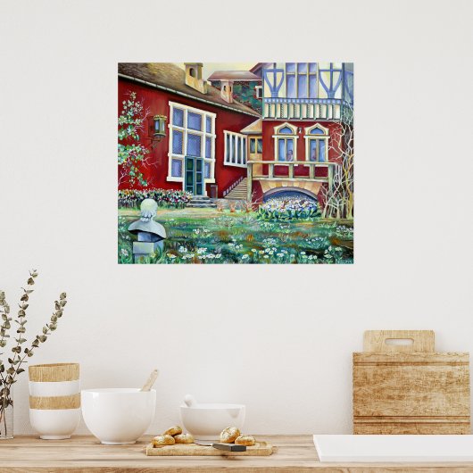 Zweden, traditioneel landschap poster (Keuken)