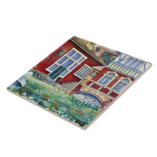 Zweden, traditioneel landschap tegeltje (Zijkant)