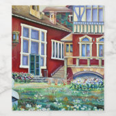 Zweden, traditioneel landschap wijn etiket (Enkel label)