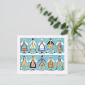  Zweden, traditioneel Zweeds folkkostuum 2 Briefkaart (Staand voorkant)