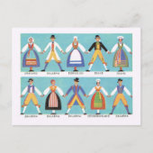  Zweden, traditioneel Zweeds folkkostuum 2 Briefkaart (Voorkant)