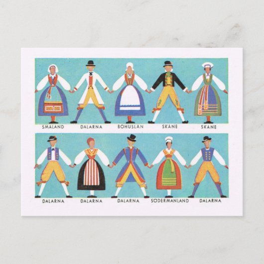  Zweden, traditioneel Zweeds folkkostuum 2 Briefkaart (Voorkant)