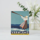 Zweden Varmland Vintage Travel Poster Briefkaart (Staand voorkant)