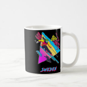 Zweden Vibrant Retro Abstract Skiontwerp Koffiemok