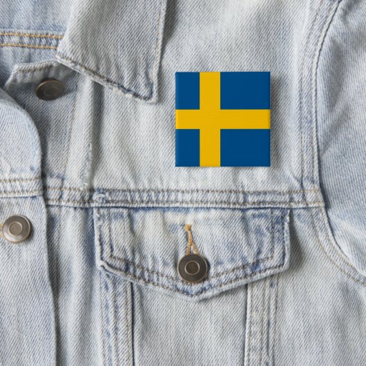 Zweden Vierkante Button 5,1 Cm (In situ)