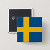 Zweden Vierkante Button 5,1 Cm (Voorkant /achterkant)