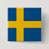 Zweden Vierkante Button 5,1 Cm (Voorkant)