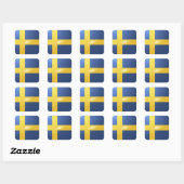 Zweden vierkante glanzende vlag sticker (Vel)