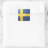 Zweden vierkante glanzende vlag sticker (Tas)