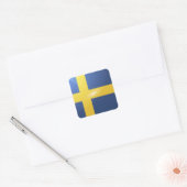 Zweden vierkante glanzende vlag sticker (Envelop)