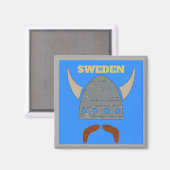 Zweden, Viking Head Magneet (Voorkant / Achterkant)