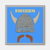 Zweden, Viking Head Magneet (Voorkant)