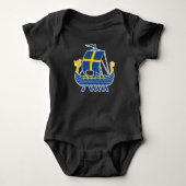 Zweden Viking Ship Gift Valhalla Swedish Viking Romper (Voorkant)