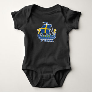 Zweden Viking Ship Gift Valhalla Swedish Viking Romper