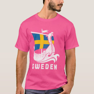 Zweden Viking Sverige Zweedse Vlag Trots Erfgoed T-shirt
