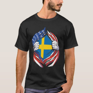 Zweden Vlag Amerikaanse trots op mijn Zweedse erfg T-shirt