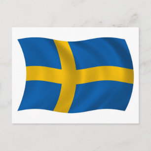 Zweden Vlag Ansichtkaart Briefkaart