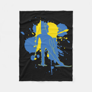 Zweden Vlag Biatlonist - Zweeds Biatlon 1 Fleece Deken