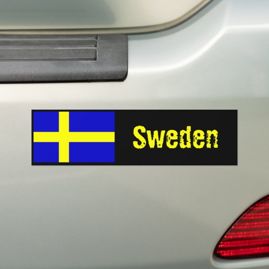 Zweden vlag bumper sticker 2 (Op auto)