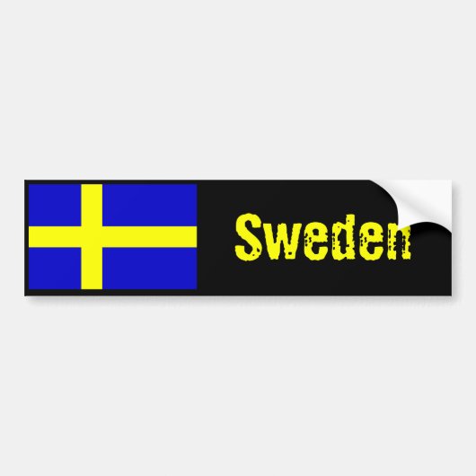 Zweden vlag bumper sticker 2 (Voorkant)