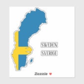 Zweden Vlag Charmante Patriottische Kaart Sticker (Vel)