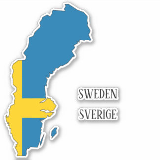 Zweden Vlag Charmante Patriottische Kaart Sticker