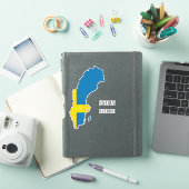 Zweden Vlag Charmante Patriottische Kaart Sticker (iPad Cover)